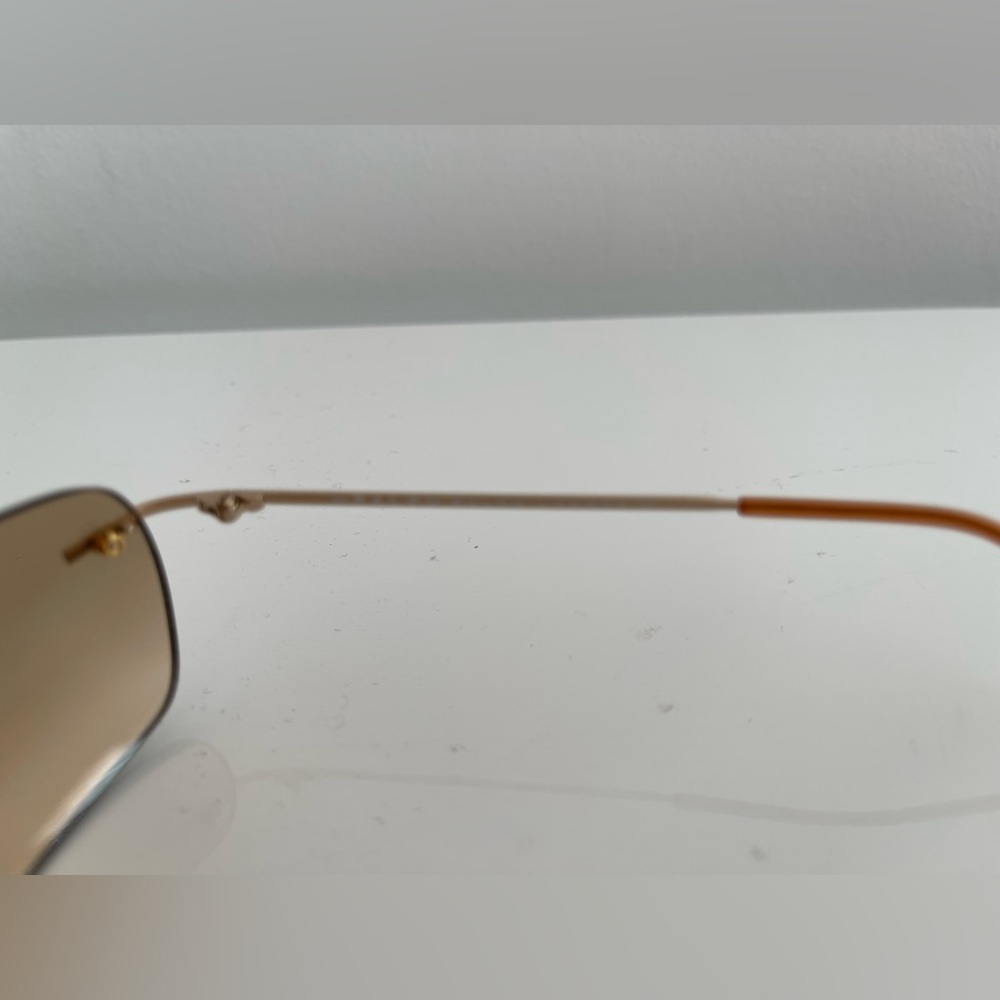 Ralph Lauren Gold Rimless Rectangular Sunglasses - Picture 5 of 7